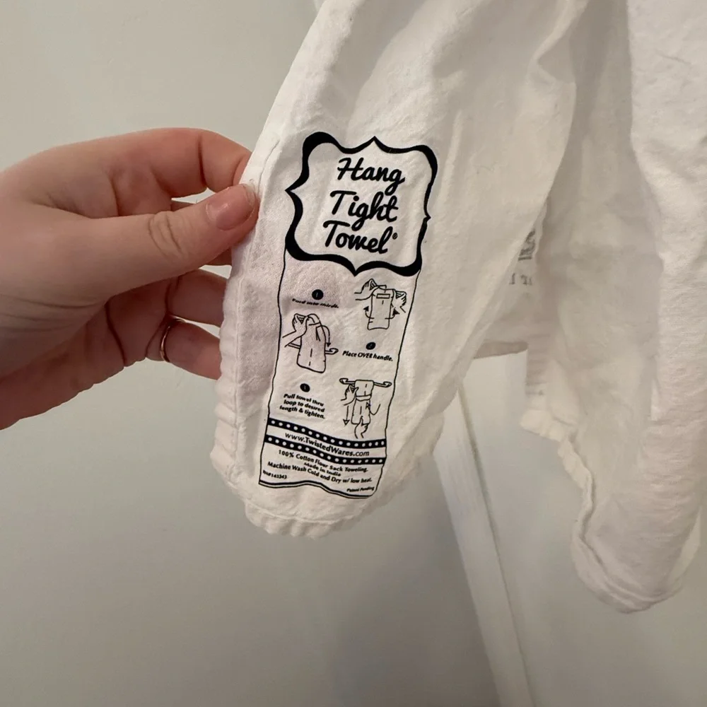 White Kitchen Towel with Fun Print
